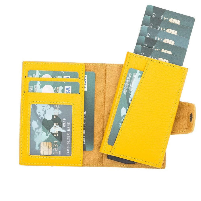 Wade Detachable Mini Wallet – Full‑Grain Leather, RFID Blocking, Yellow - BlackBrook Case