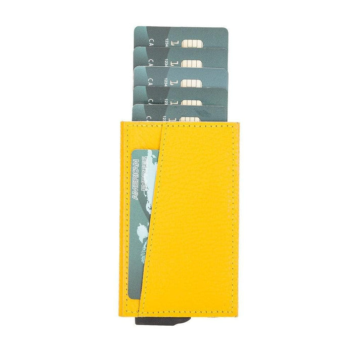 Wade Detachable Mini Wallet – Full‑Grain Leather, RFID Blocking, Yellow - BlackBrook Case