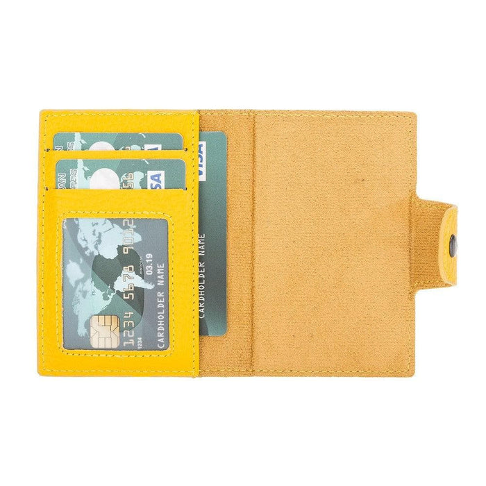 Wade Detachable Mini Wallet – Full‑Grain Leather, RFID Blocking, Yellow - BlackBrook Case