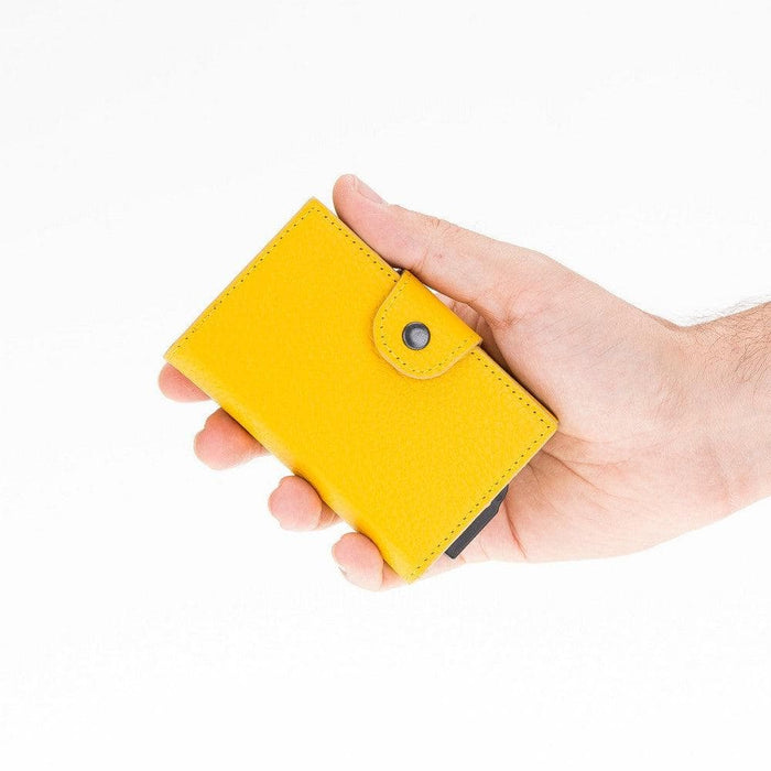 Wade Detachable Mini Wallet – Full‑Grain Leather, RFID Blocking, Yellow - BlackBrook Case