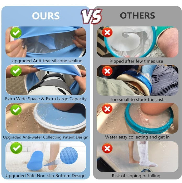 Waterproof Leg Cast Cover XL Adult Reusable Shower Protector Knee Brace-283