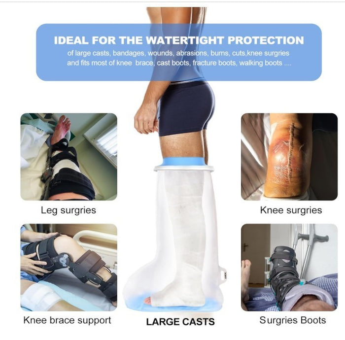 Waterproof Leg Cast Cover XL Adult Reusable Shower Protector Knee Brace-283