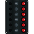 Wave Design Switch Panel with Circuit Breaker - 6 Switches