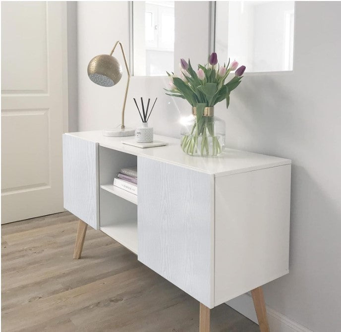 White Sticky Back Plastic Vinyl Wrap Wood Effect Self Adhesive Wallpaper-254