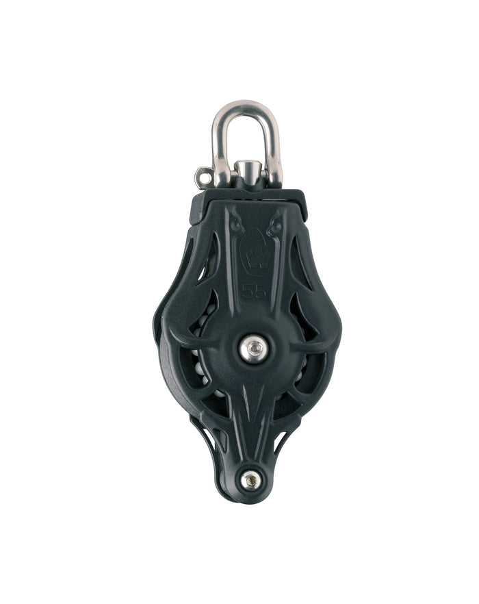 Wichard 74106 Ball bearing blocks / sheave 55 / single / with swivel head and becket - bosunsboat