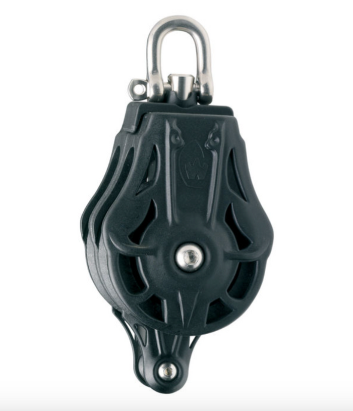 Wichard Double plain bearing block - Sheave 45 - Swivel head with becket - Bosuns Boat