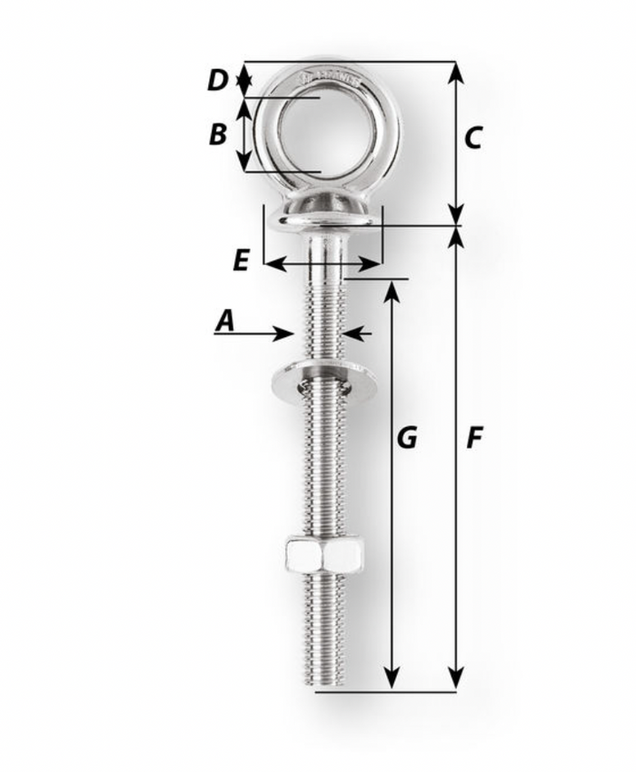 Wichard Eye bolt - M6*100 - Length: 40 mm - Bosuns Boat