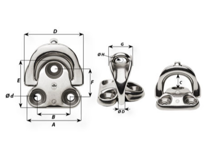 Wichard Fairlead padeye - Dia 6 mm - Bosuns Boat