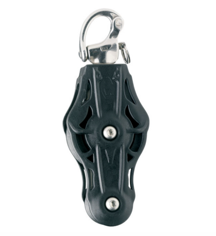 Wichard Fiddle plain bearing block - Sheave 70 - Swivelling snap shackle - Bosuns Boat