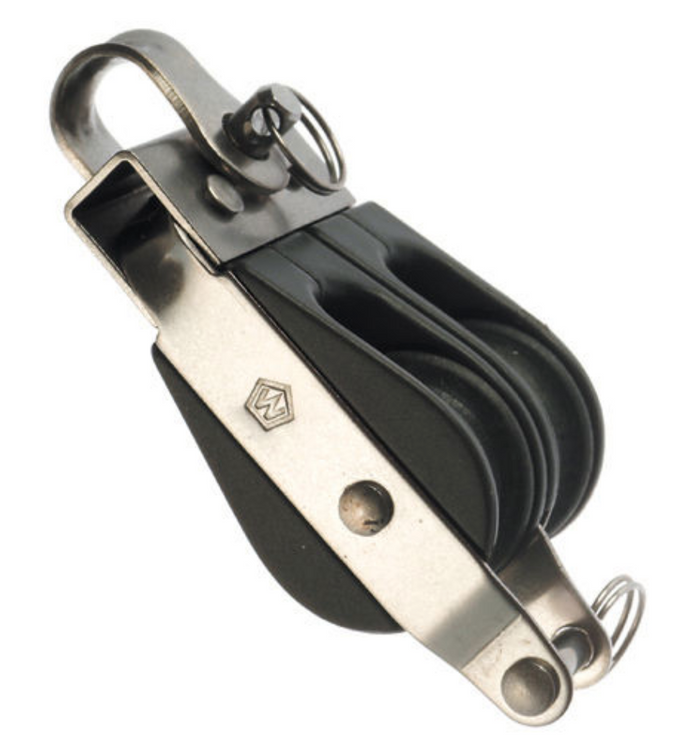 Wichard Marine Double plain bearing block - Sheave 25 - Fixed eye & becket - Bosuns Boat
