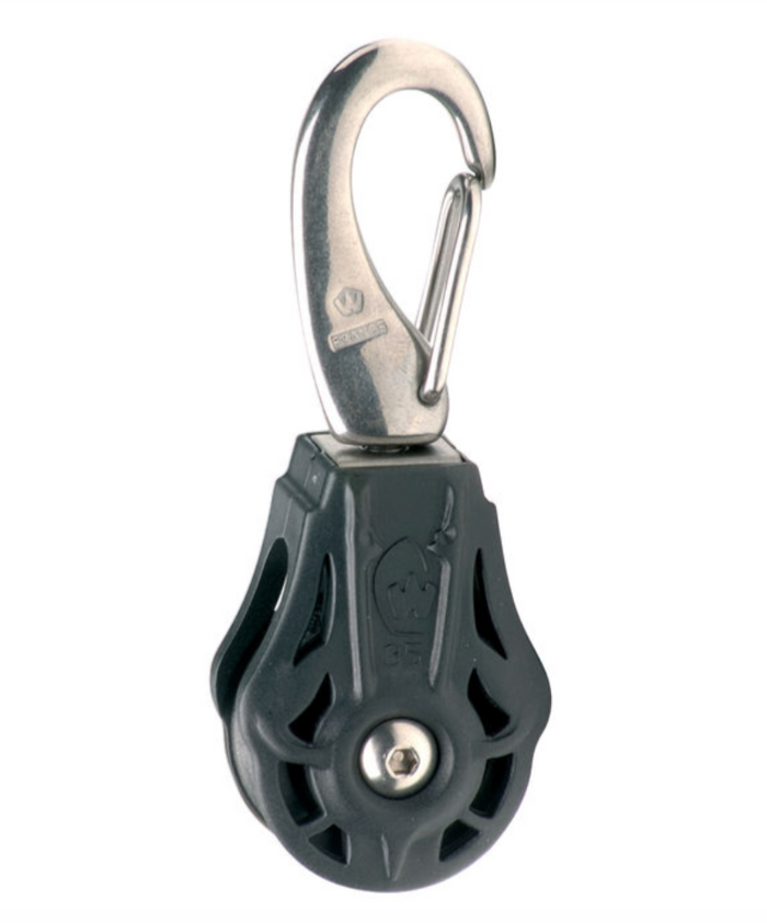 Wichard Marine Single plain bearing block - Sheave 35 - Swivel snap hook - Bosuns Boat