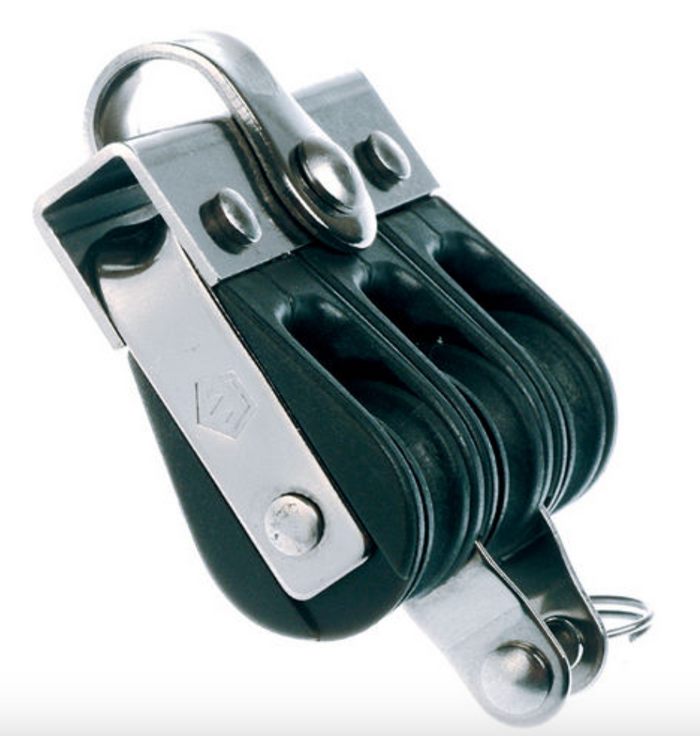 Wichard Marine Triple plain bearing block - Sheave 25 - Fixed eye & becket - Bosuns Boat