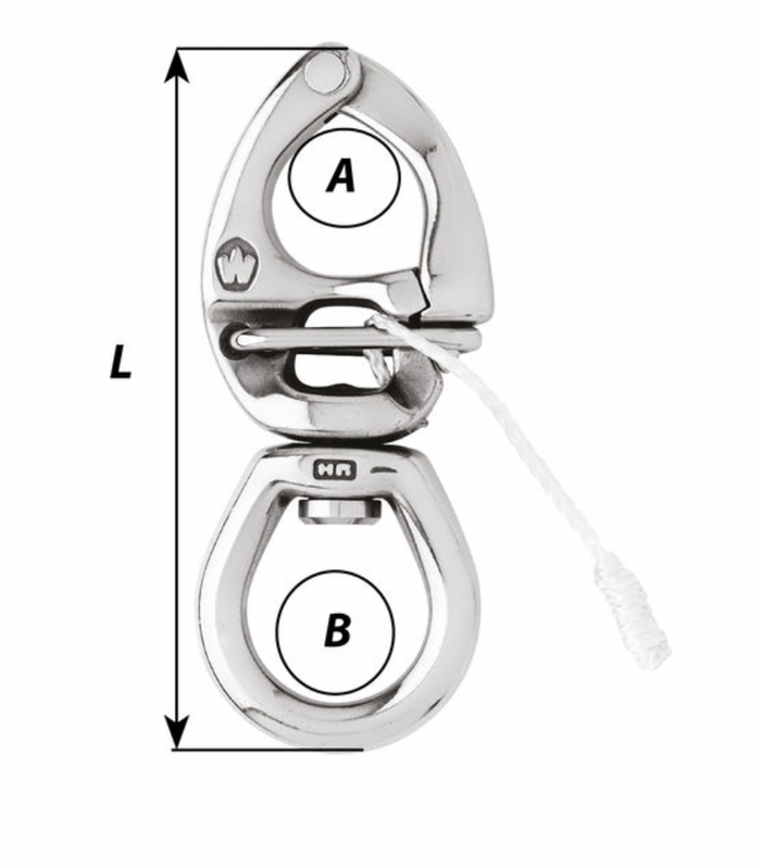 Wichard HR quick release snap shackle - With large bail - Bosuns Boat