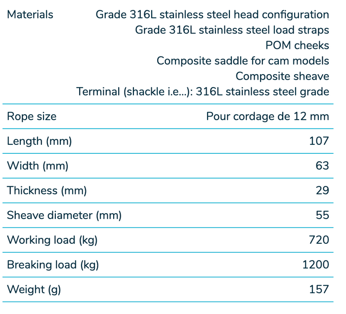 Wichard Single plain bearing block - Sheave 55 - Fixed eye with clevis - Bosuns Boat