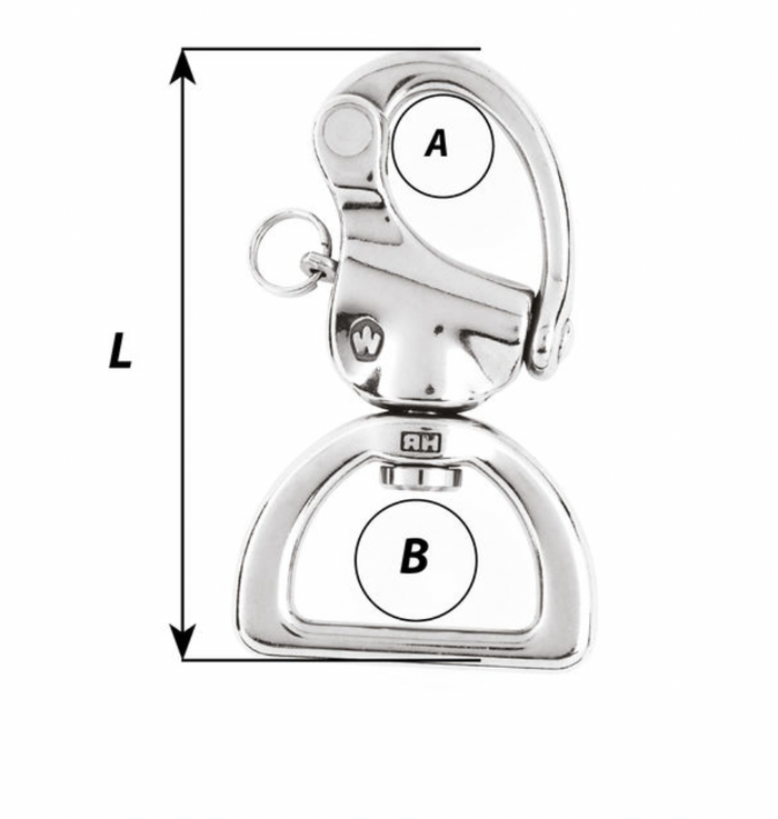 Wichard HR snap shackle - Webbing swivel - Length: 80 mm - Bosuns Boat