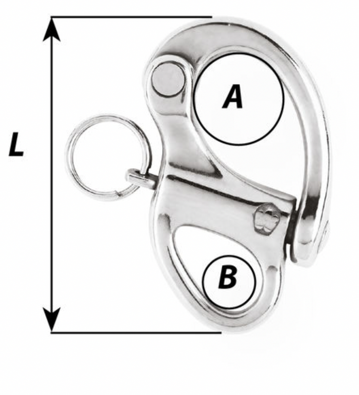 Wichard Snap shackle - With fixed eye - Length: 35 mm - Bosuns Boat