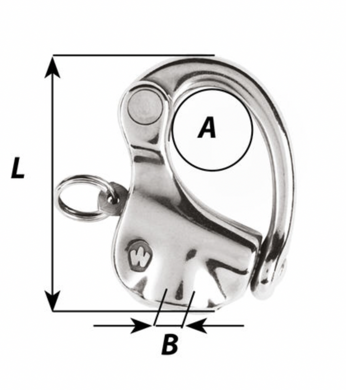 Wichard HR snap shackle - Without swivel - Length: 45 mm - Female thread M7*75 - Bosuns Boat