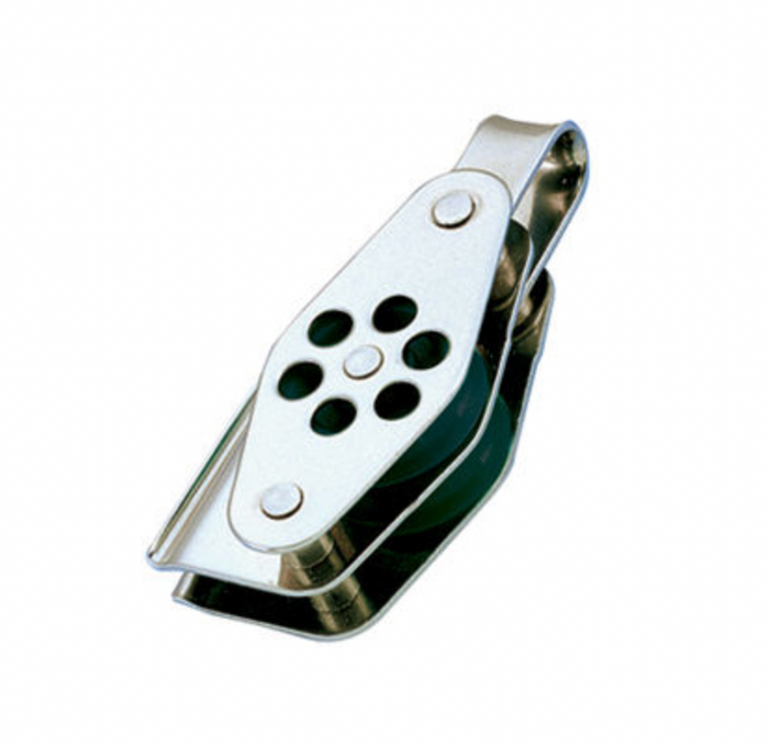 Wichard Stainless steel double block - Sheave 24 - Shackle becket & V cleat - Bosuns Boat