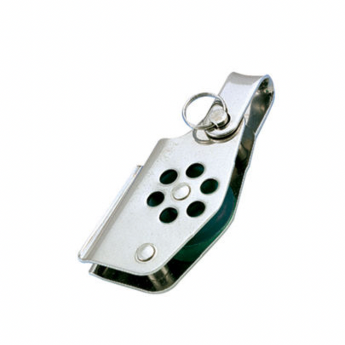 Wichard Stainless steel single block - 24 - with V cleat shackle & becket - Bosuns Boat