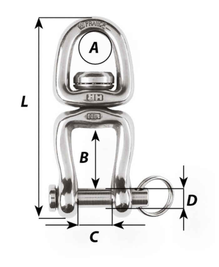 Wichard Swivel - With clevis pin - Length: 70 mm - Bosuns Boat