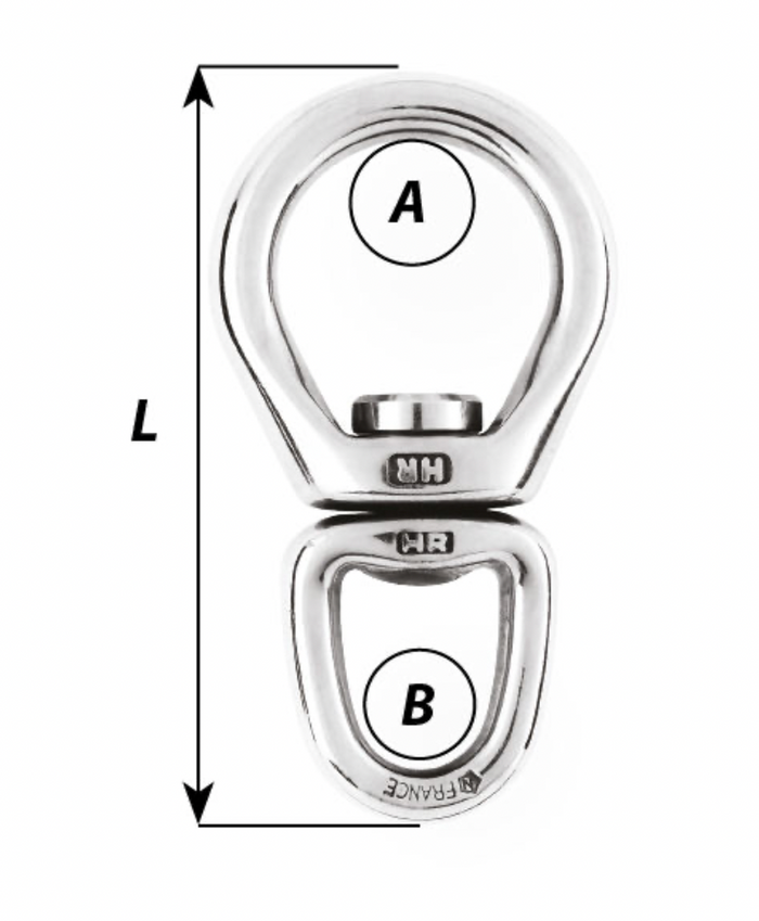 Wichard Swivel - With large bail - Length: 80 mm - Bosuns Boat