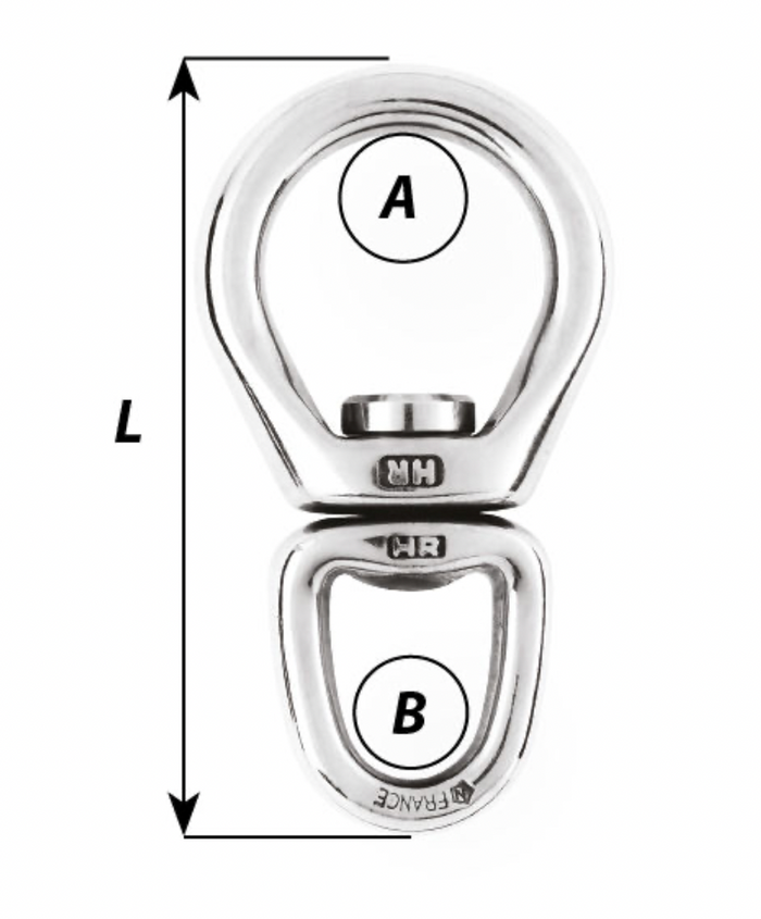Wichard Swivel - With large bail - With ball bearings- Lenght: 80 mm - Bosuns Boat