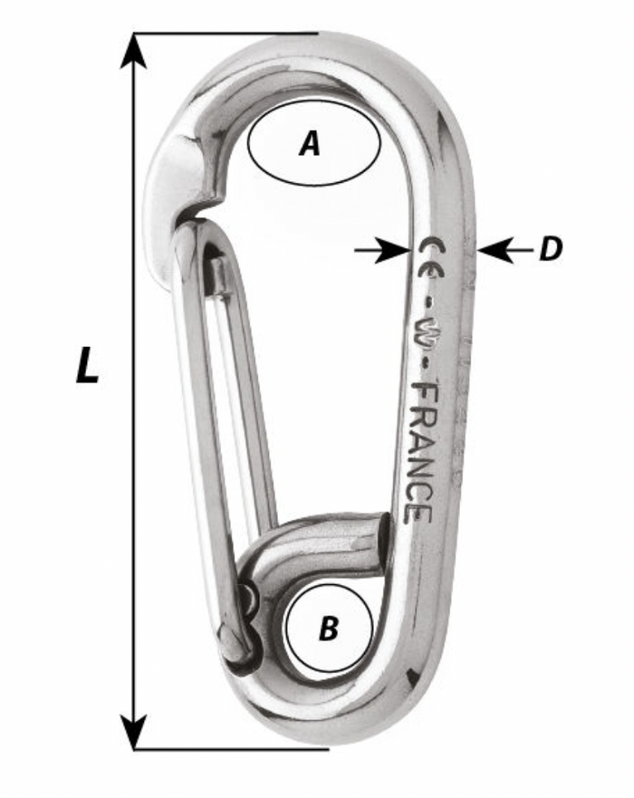 Wichard Symmetric carbin hook - Length: 60 mm - Bosuns Boat