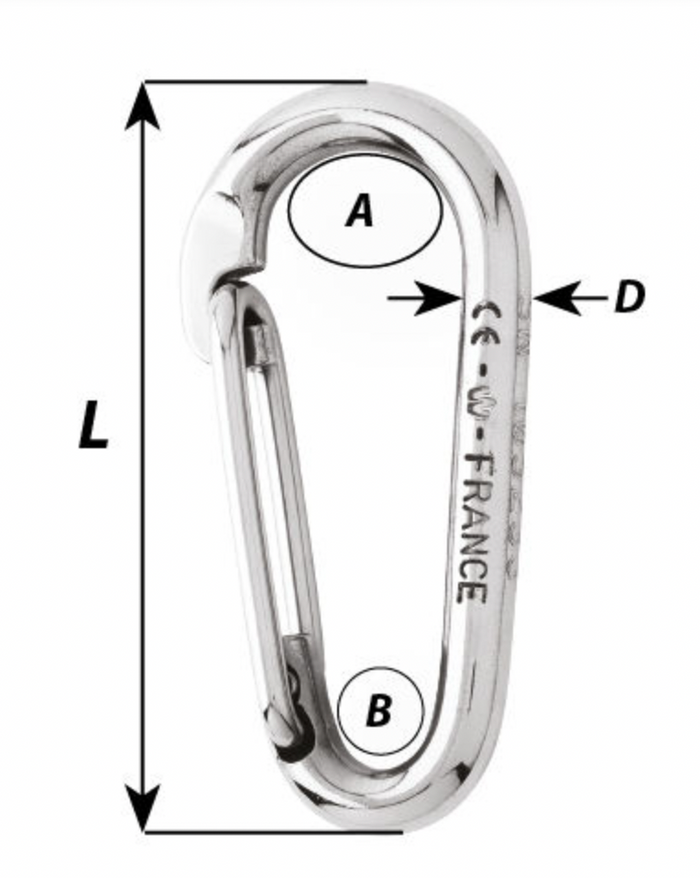 Wichard Symmetric carbin hook without eye - Length: 60 mm - Bosuns Boat