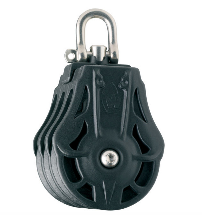Wichard Triple plain bearing block - Sheave 35 - Swivel head - Bosuns Boat