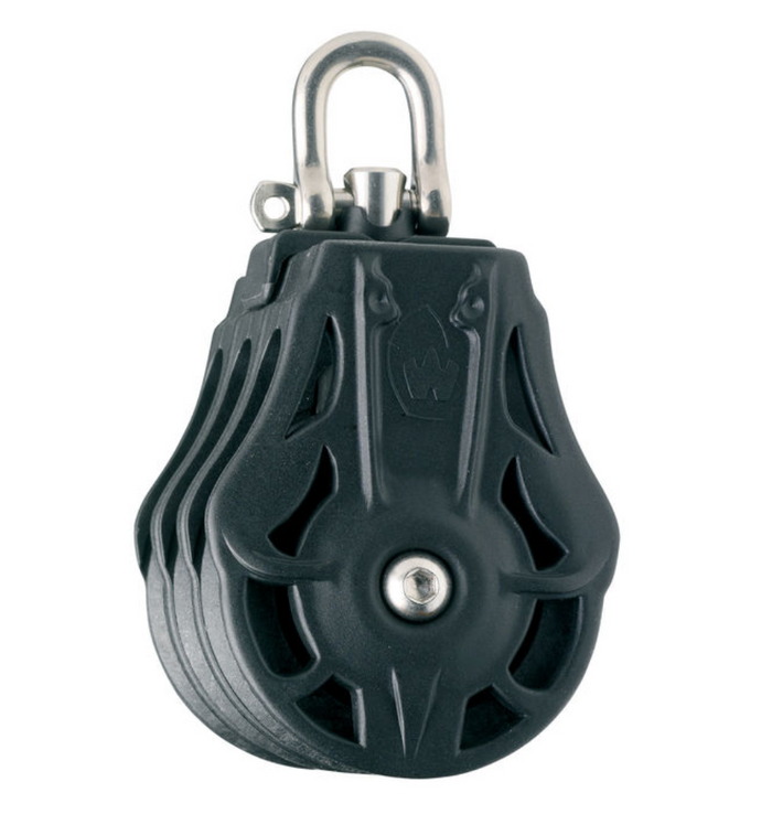 Wichard Triple plain bearing block - Sheave 55 - Swivel head - Bosuns Boat