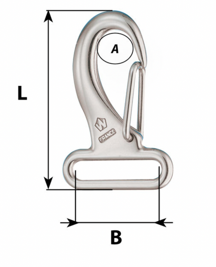 Wichard Webbing snap hook - 30 mm - Length: 60 mm - Bosuns Boat
