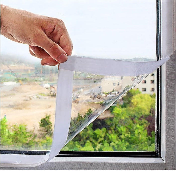 Window Insulation Kit 190x200cm Reusable 180µm Thick Thermal Window Film Cover