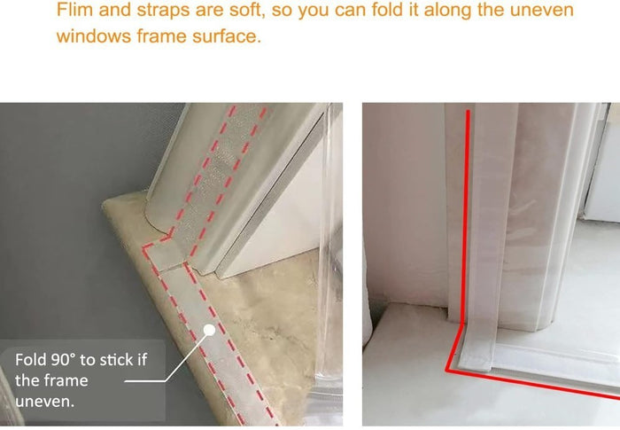 Window Insulation Kit 190x200cm Reusable 180µm Thick Thermal Window Film Cover