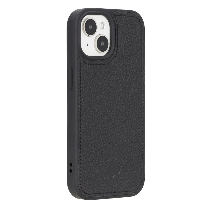 York Leather iPhone 15 MagSafe Case, Pebble Black - BlackBrook Case