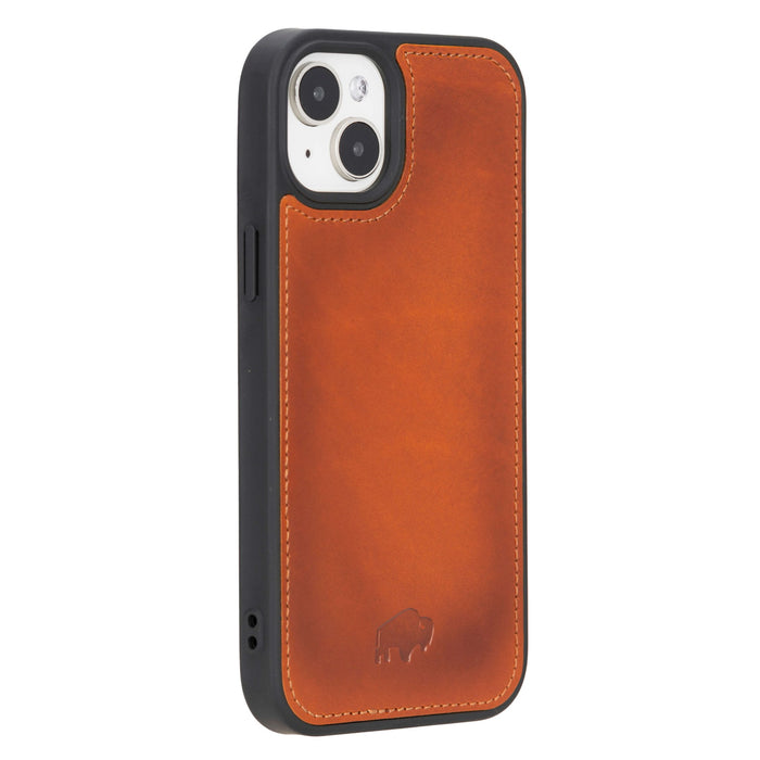 York Leather iPhone 15 Plus MagSafe Case, Burnished Tan - BlackBrook Case