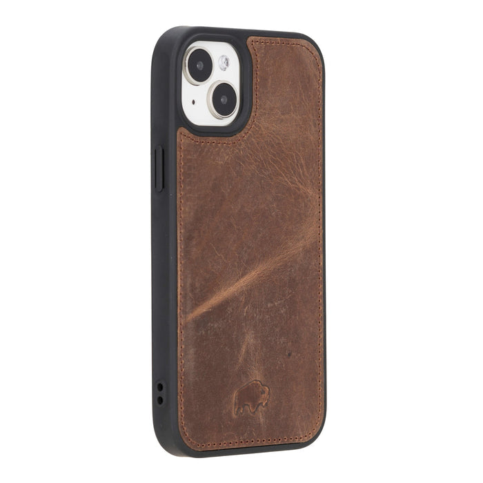 York Leather iPhone 15 Plus MagSafe Case, Distressed Coffee - BlackBrook Case