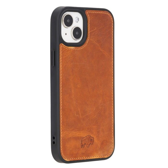 York Leather iPhone 15 Plus MagSafe Case, Golden Brown - BlackBrook Case