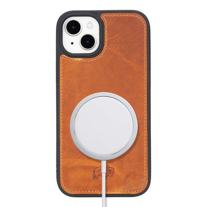 York Leather iPhone 15 Plus MagSafe Case, Golden Brown - BlackBrook Case