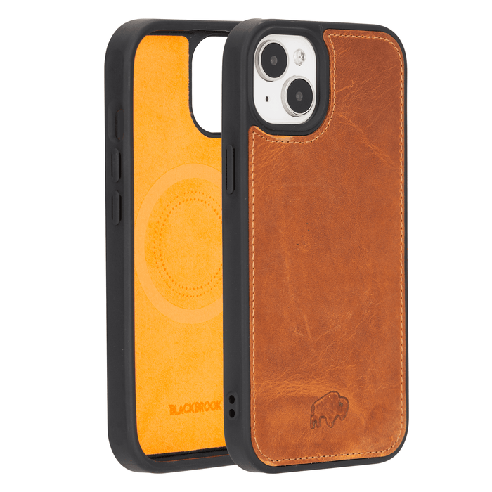 Modern York MagSafe Leather Case – iPhone 15, Golden Brown - BlackBrook Case