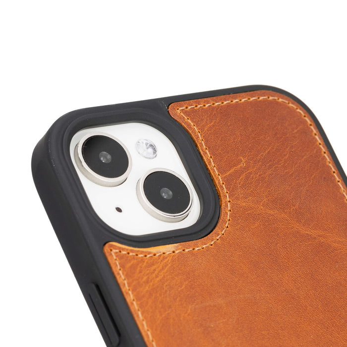 York Leather iPhone 15 MagSafe Case, Golden Brown - BlackBrook Case