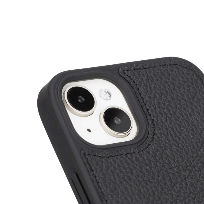 York Leather iPhone 15 MagSafe Case, Pebble Black - BlackBrook Case