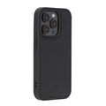 York Leather iPhone 15 Pro MagSafe Case, Pebble Black - BlackBrook Case