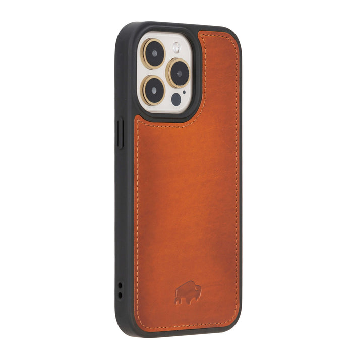 York Leather iPhone 15 Pro Max MagSafe Case, Burnished Tan - BlackBrook Case