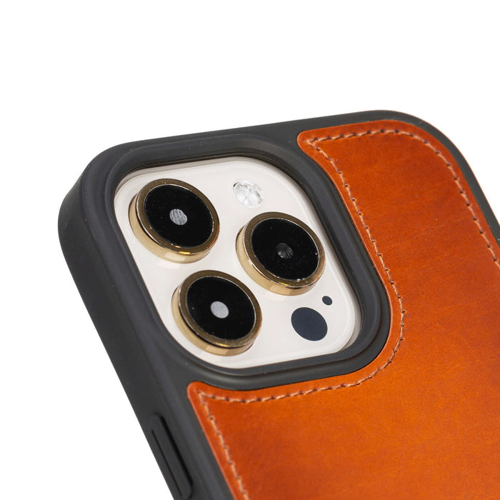 York Leather iPhone 15 Pro MagSafe Case, Burnished Tan - BlackBrook Case