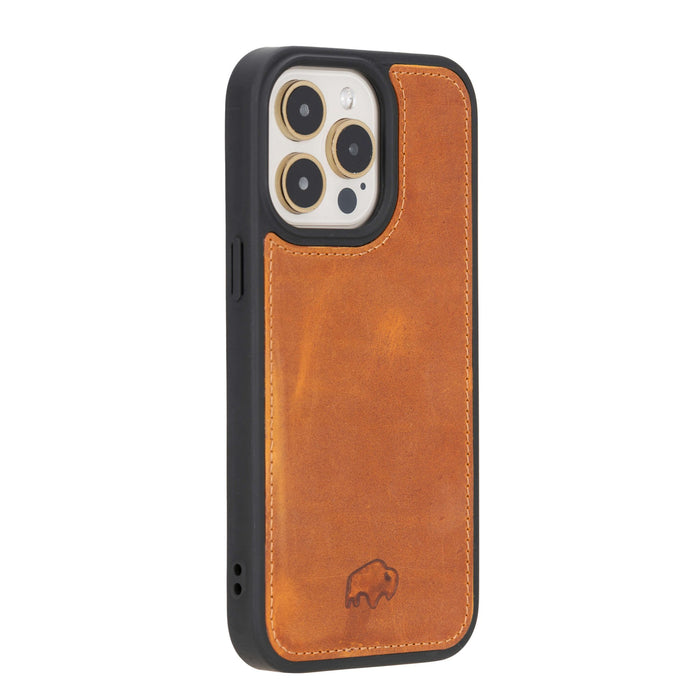 York Leather iPhone 15 Pro Max MagSafe Case, Golden Brown - BlackBrook Case