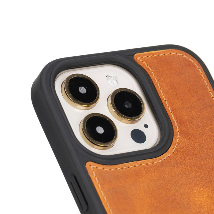 York Leather iPhone 15 Pro MagSafe Case, Golden Brown - BlackBrook Case