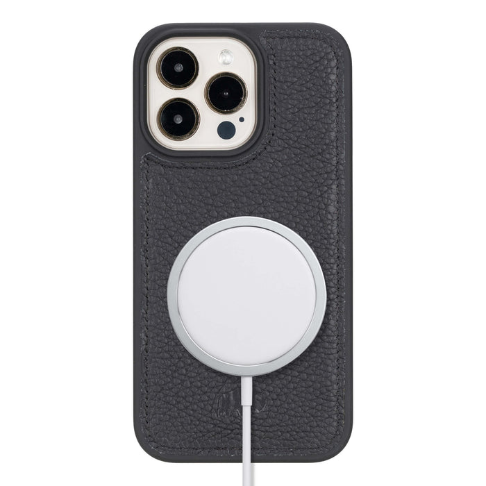 Modern York MagSafe Leather Case – iPhone 15 Pro Max, Pebble Black - BlackBrook Case