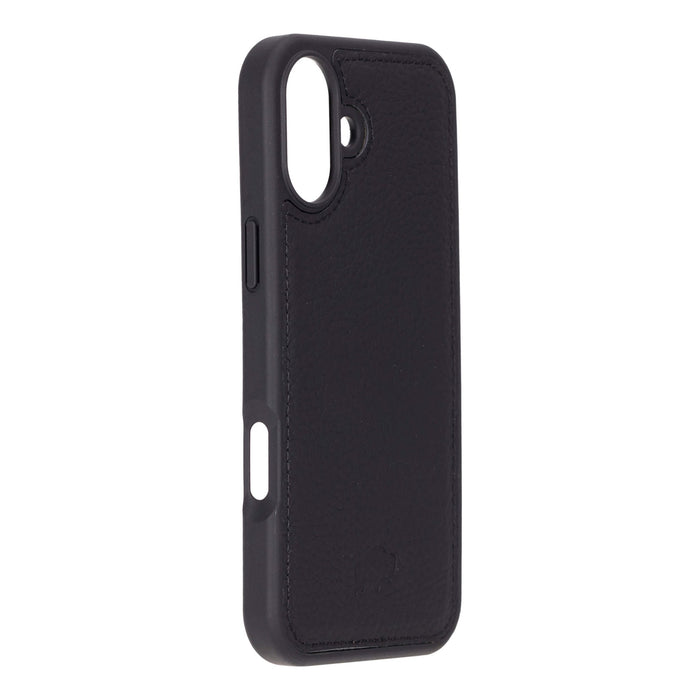 York Leather iPhone 16 Plus MagSafe Case, Pebble Black - BlackBrook Case