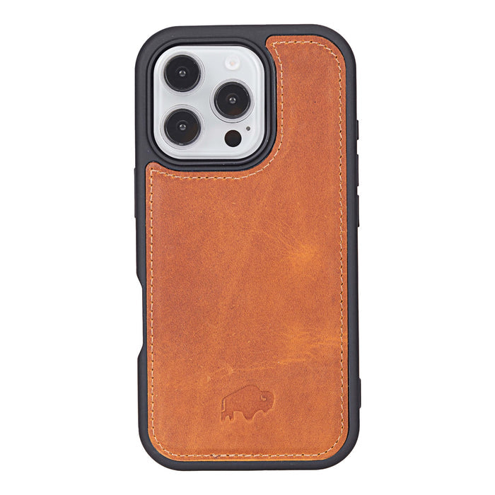 York Leather iPhone 16 Pro MagSafe Case, Golden Brown - BlackBrook Case