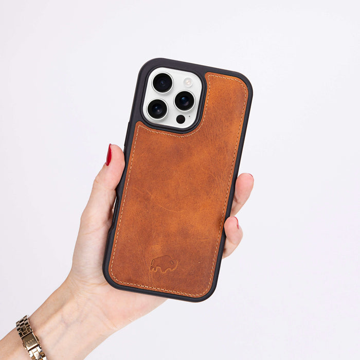 York Leather iPhone 16 Pro Max MagSafe Case, Golden Brown - BlackBrook Case